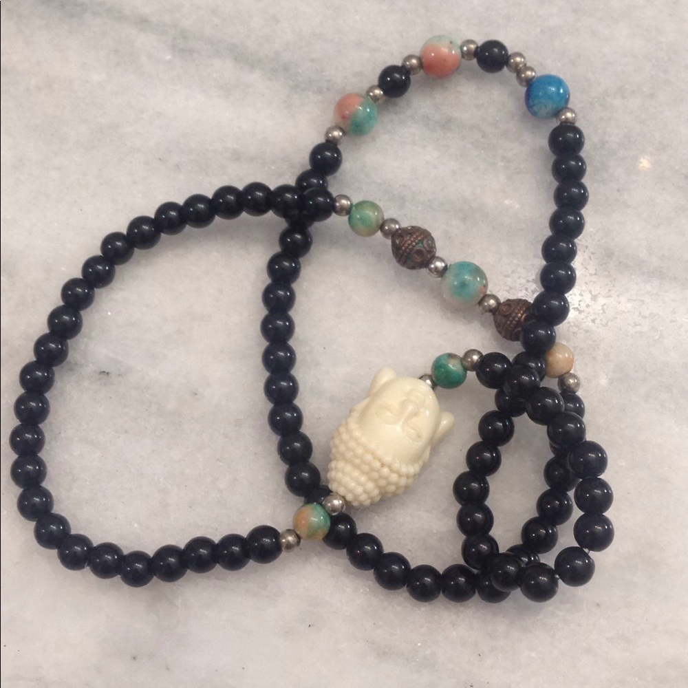 Buddha beaded wrap bracelet